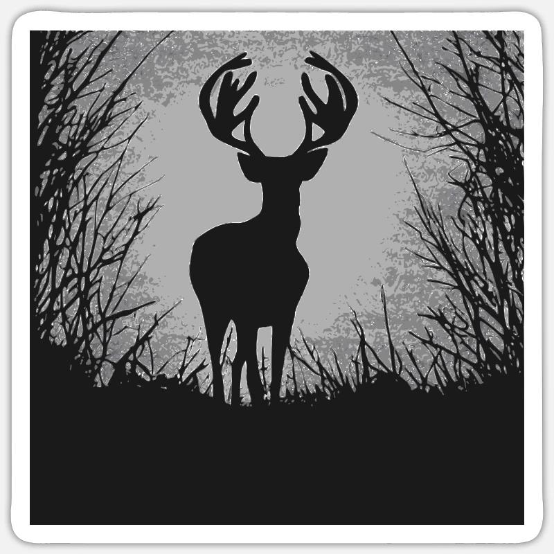 Cerfs dans la forêt Sticker taille S (10 x 10 cm)