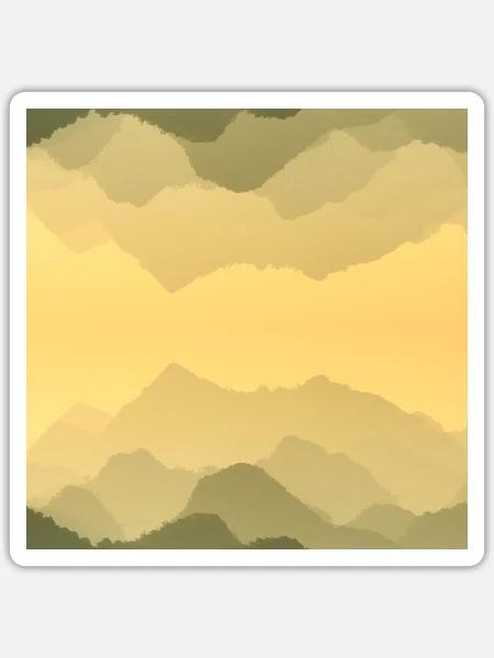 Bunte Berge - Sticker Größe S (10 x 10 cm) - Mattweiß