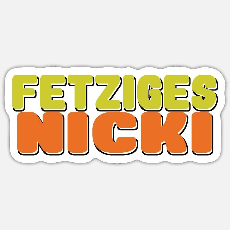 fetziges Nicki - Sticker Größe S (10 x 10 cm) - Mattweiß