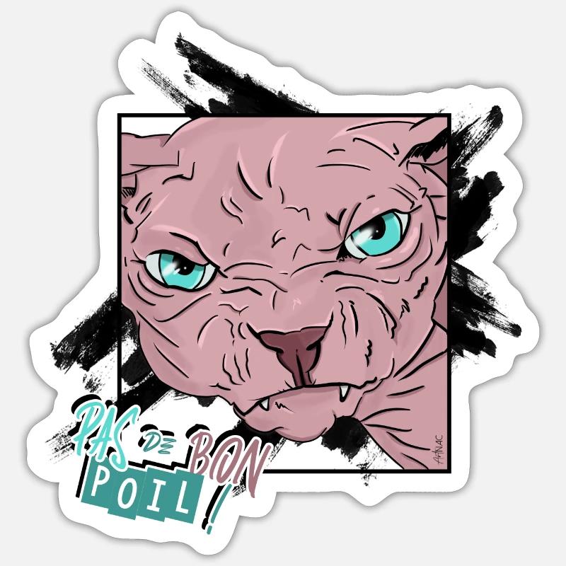 Pas Content | Sphynx_01 Sticker taille S (10 x 10 cm)