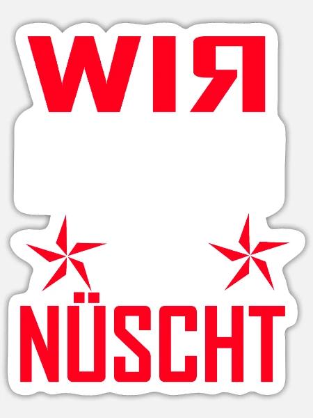 wir hatten ja nüscht - Sticker Größe S (10 x 10 cm) - Mattweiß