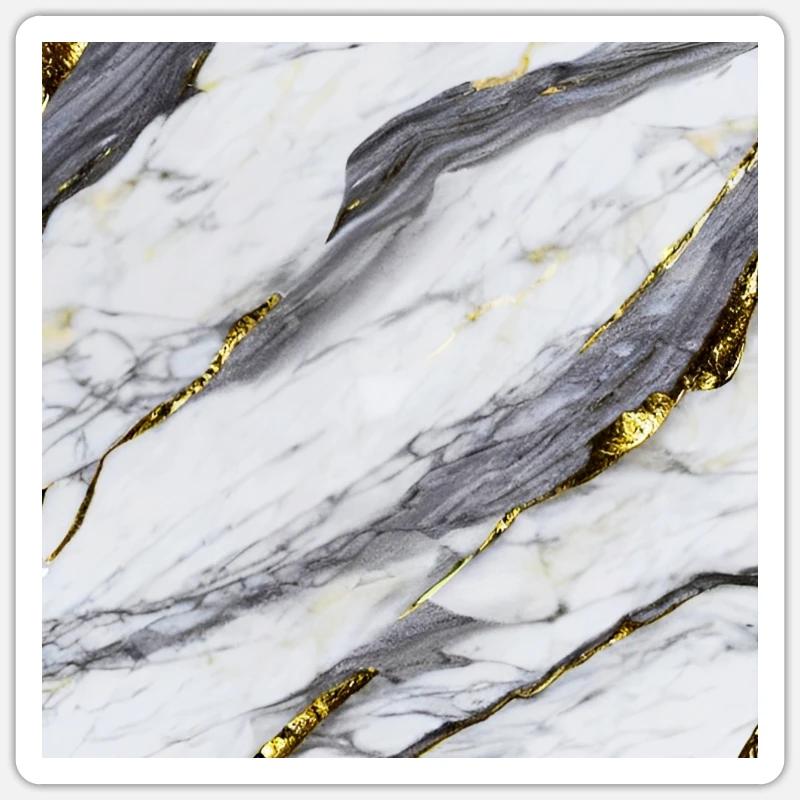 Marble White Gold Structure - Sticker size S (10 x 10 cm) - white matte