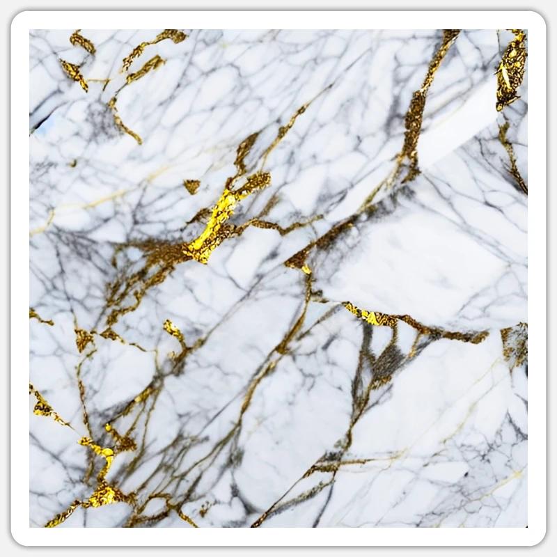 Marbre Or Blanc Texture Sticker taille S (10 x 10 cm)