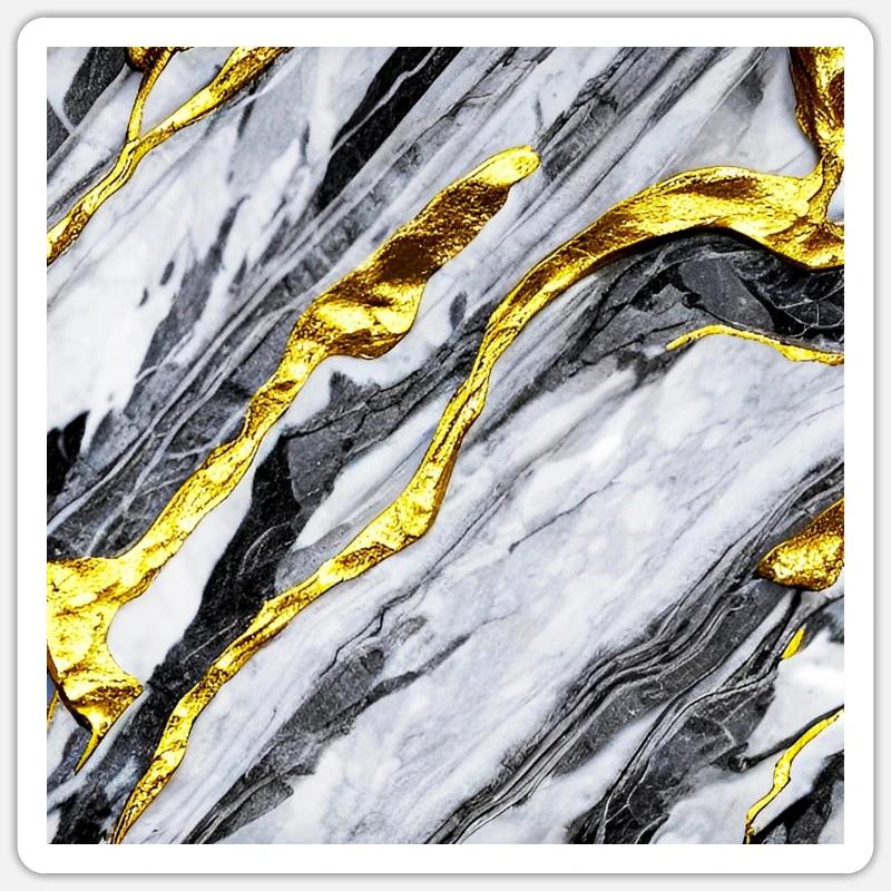 Structure en marbre or Sticker taille S (10 x 10 cm)