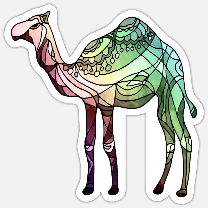 Camel - Sticker size S (10 x 10 cm) - white matte