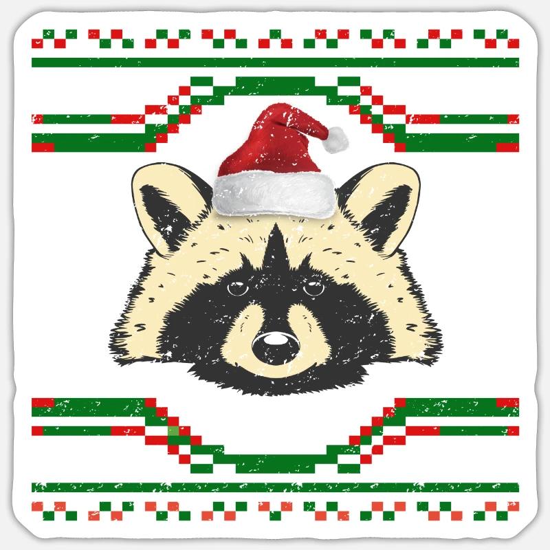 Trash Panda Pull moche - Sticker taille S (10 x 10 cm) - blanc mat