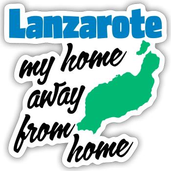 Lanzarote, my home away from home - Sticker size S (10 x 10 cm) - white matte - Front