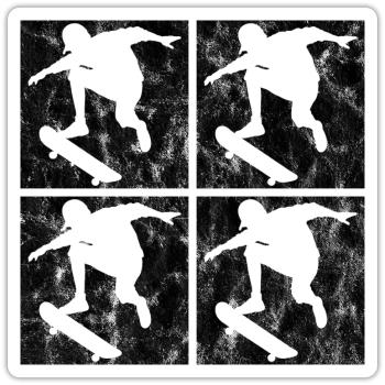 Skateboarder Skateboard Skater Skate Skateing - Sticker size S (10 x 10 cm) - white matte - Front