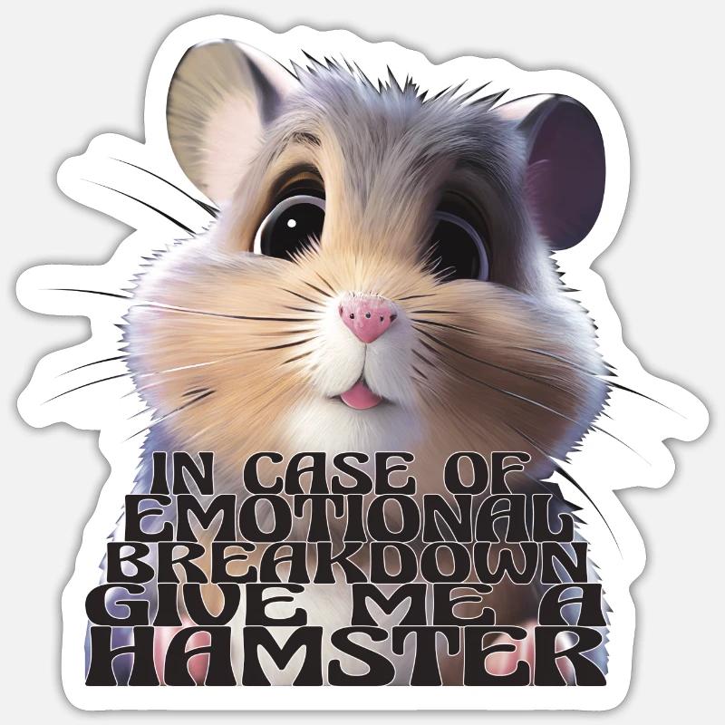 Süßer Hamster Anime Comic stil mit Spruch - Sticker Größe S (10 x 10 cm) - Mattweiß