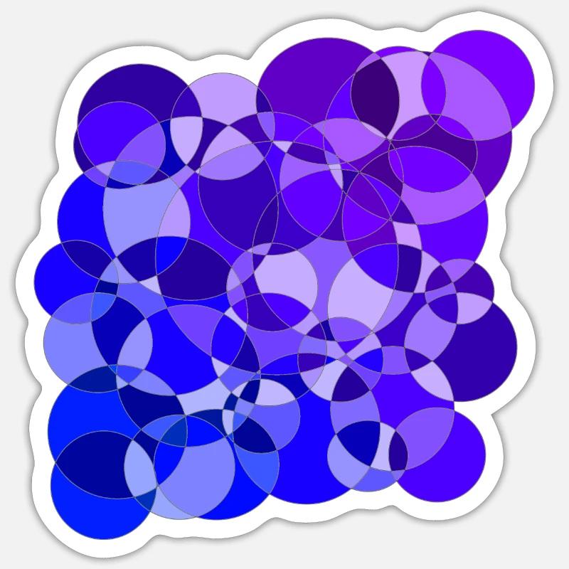 Circles - Sticker Größe S (10 x 10 cm) - Mattweiß