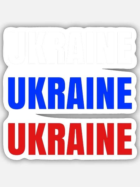 Ukraine Russian Flag - Sticker Größe S (10 x 10 cm) - Mattweiß