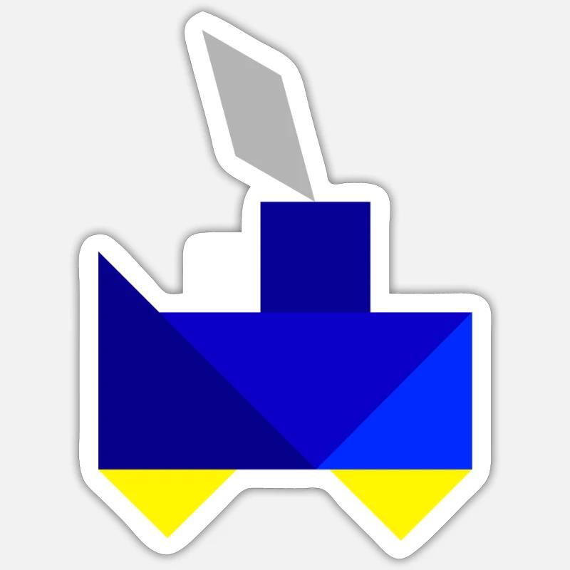 Train - Tangram - Sticker size S (10 x 10 cm) - white matte
