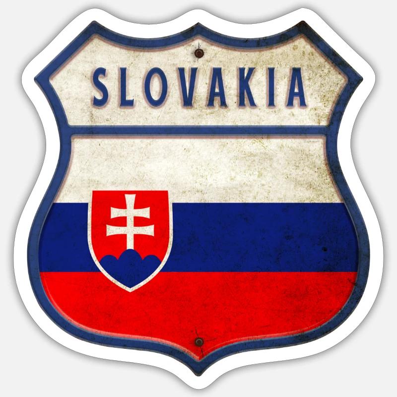 Slowakei Flaggen Wappen Design - Sticker Größe S (10 x 10 cm) - Mattweiß