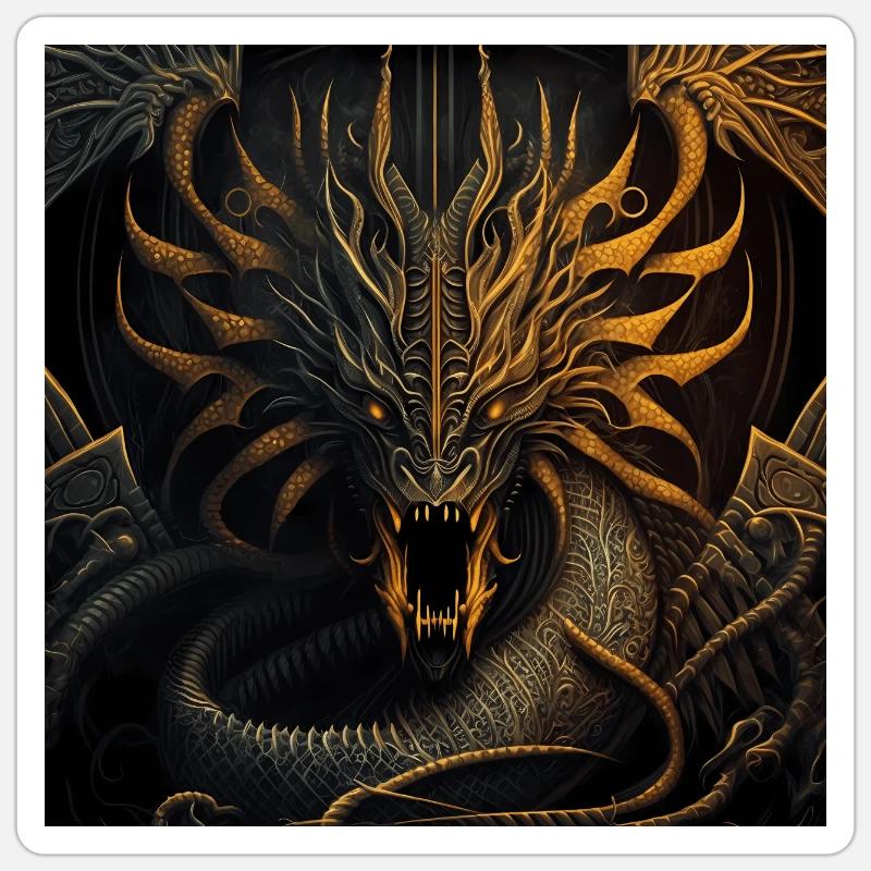 Couverture de Dark Fantasy Dragon Version 2 Sticker taille S (10 x 10 cm)