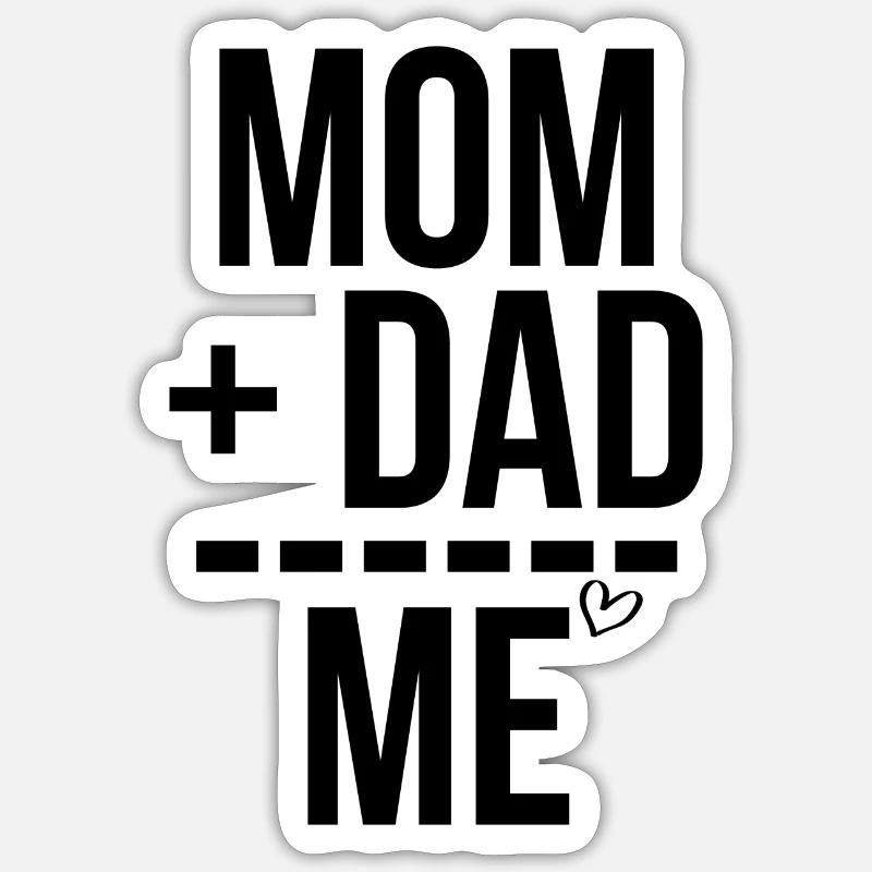 Maman Papa moi - Sticker taille S (10 x 10 cm) - blanc mat