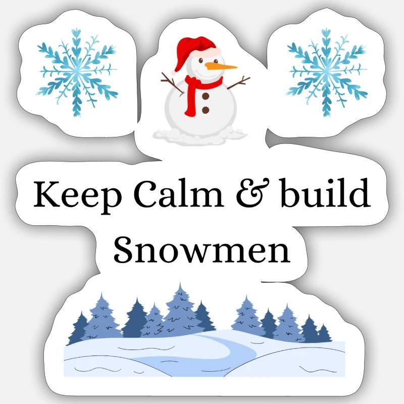 Build Snowmen - Sticker Größe S (10 x 10 cm) - Mattweiß