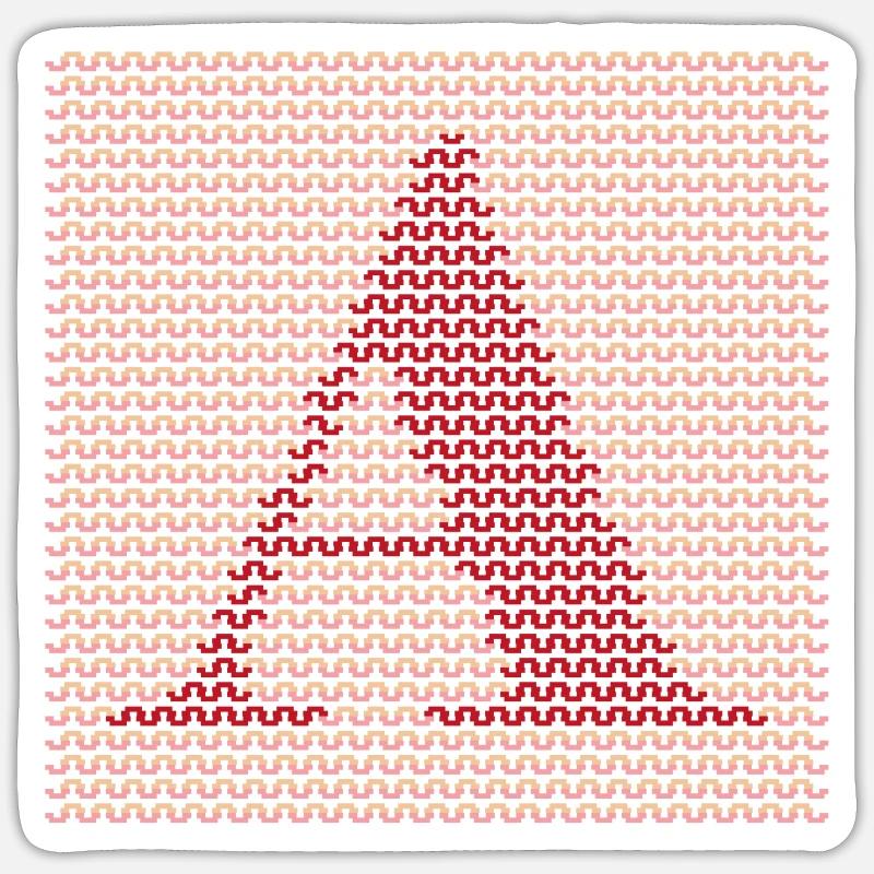 Garn Serif Buchstabe A Rot Sticker Größe S (10 x 10 cm)