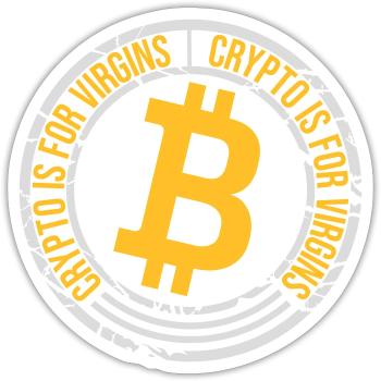 crypto is for virgins - Sticker Größe S (10 x 10 cm) - Mattweiß - Vorne