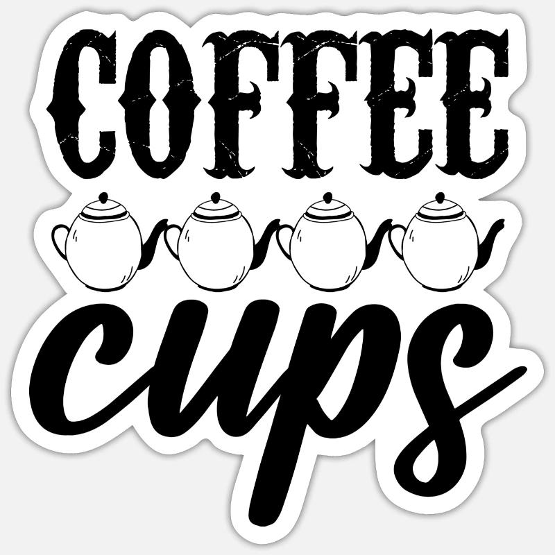 Coffee Cups - Sticker size S (10 x 10 cm) - white matte