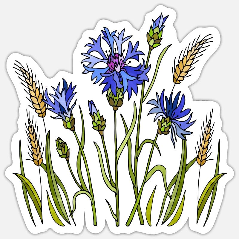 Fleur - Sticker taille S (10 x 10 cm) - blanc mat