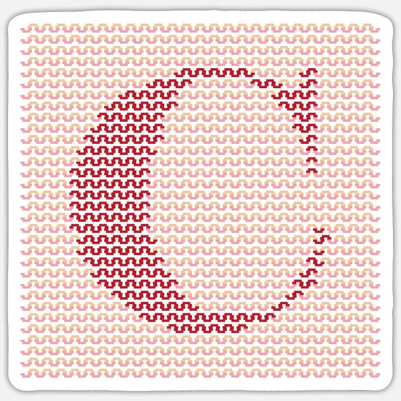 Garn Serif Buchstabe C Rot Sticker Größe S (10 x 10 cm)
