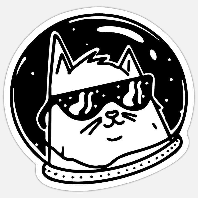 CoolSpaceCat Sticker Größe S (10 x 10 cm)