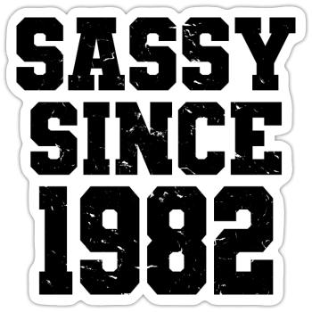 Sassy Since 1982 Funny 40th Birthday Men & Women - Sticker size S (10 x 10 cm) - white matte - Front