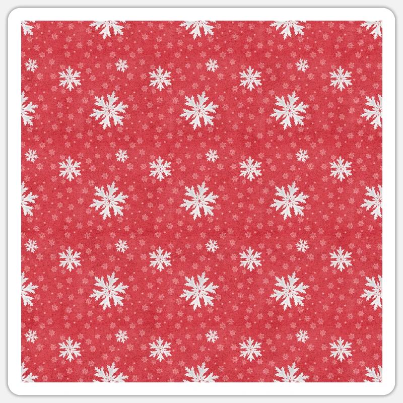 Flocons de neige à Noël - Sticker taille S (10 x 10 cm) - blanc mat