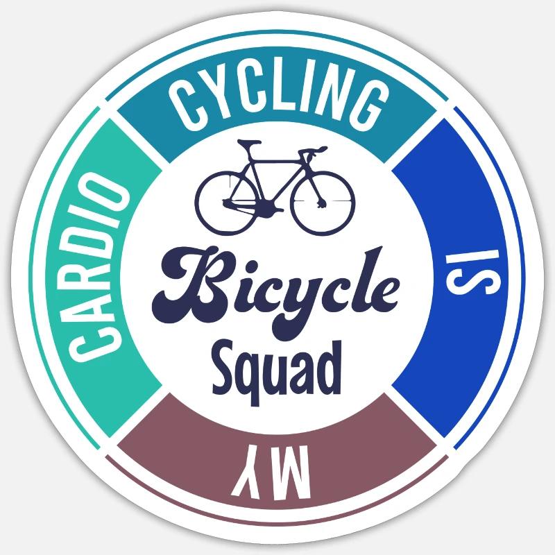 Cyclotourisme durable Bicycle Squad - Sticker taille S (10 x 10 cm) - blanc mat