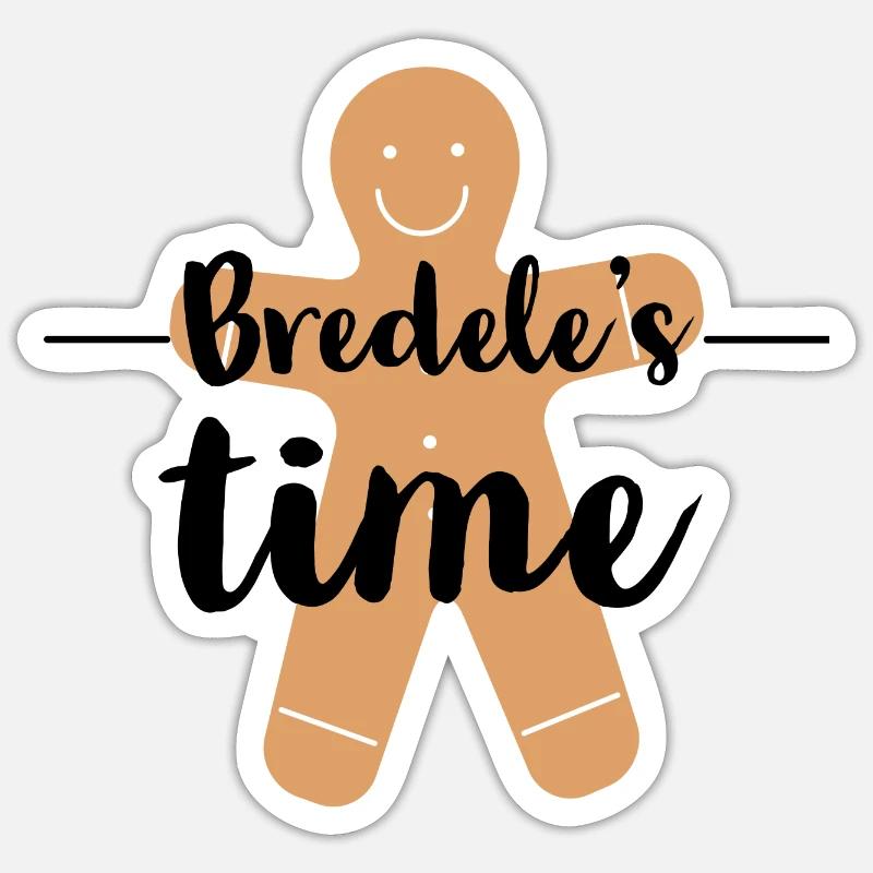 bredeles time - Sticker taille S (10 x 10 cm) - blanc mat