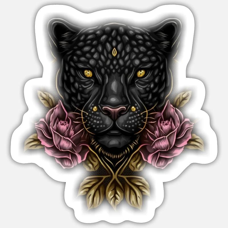 Pepe Panter 3 - Sticker taille S (10 x 10 cm) - blanc mat