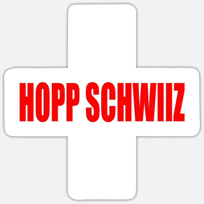 Hopp schwiiz - Sticker taille S (10 x 10 cm) - blanc mat