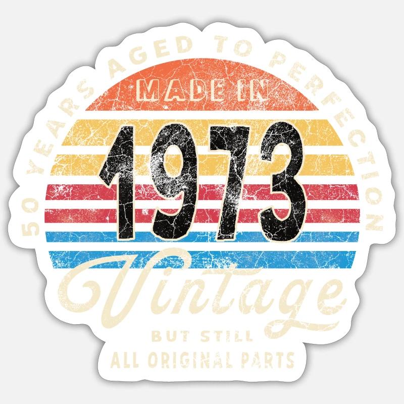Made in 1973 - Sticker size S (10 x 10 cm) - white matte