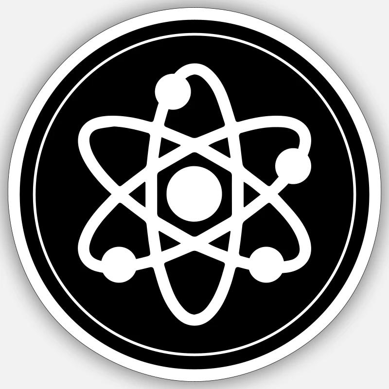 Atom Symbol Circle - Sticker size S (10 x 10 cm) - white matte