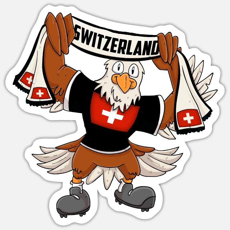Schweizer Adler - Sticker Größe S (10 x 10 cm) - Mattweiß