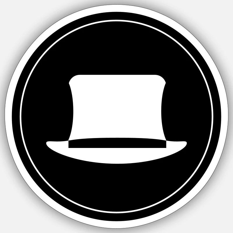 Cercle cylindrique du marié - Sticker taille S (10 x 10 cm) - blanc mat