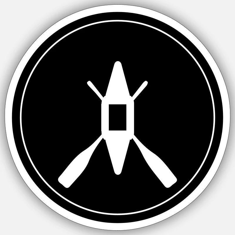 Canoe icon circle - Sticker size S (10 x 10 cm) - white matte