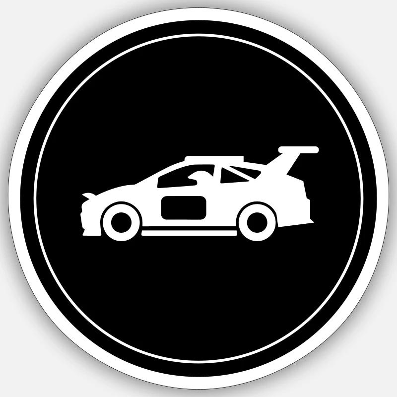 Car Racing Driver Circle - Sticker size S (10 x 10 cm) - white matte
