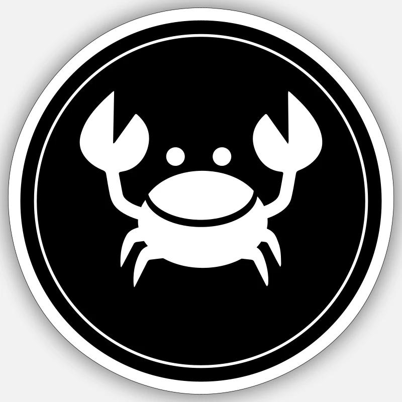 Cercle des crustacés - Sticker taille S (10 x 10 cm) - blanc mat