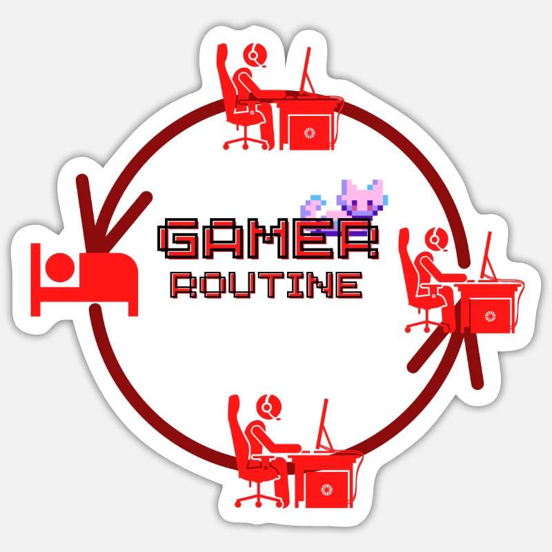 Routine de joueur - Sticker taille S (10 x 10 cm) - blanc mat