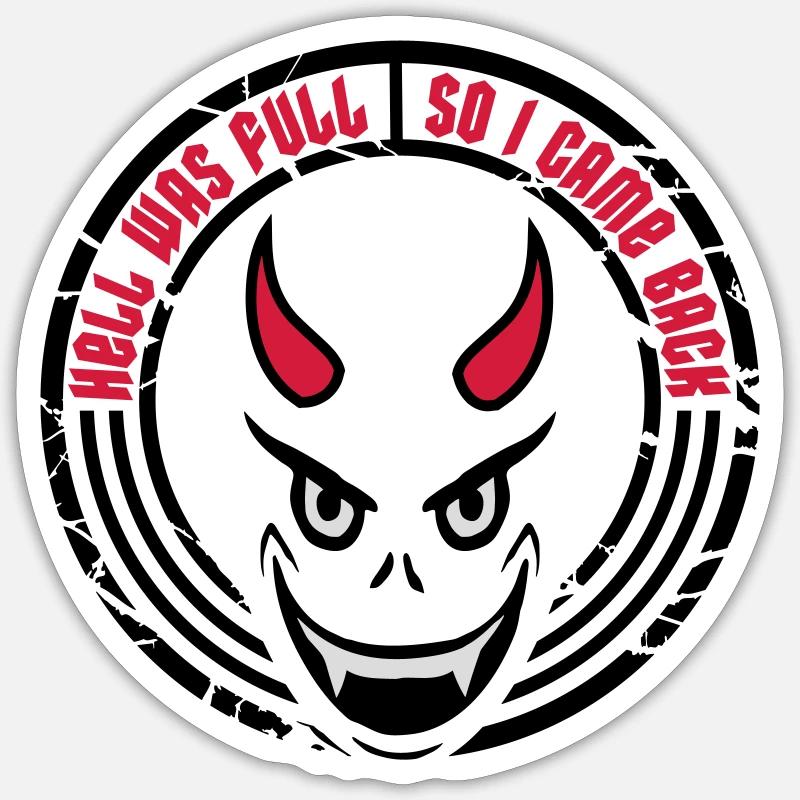 l’enfer était plein Citation - Sticker taille S (10 x 10 cm) - blanc mat
