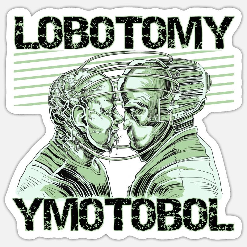 LOBOTOMY - Sticker size S (10 x 10 cm) - white matte