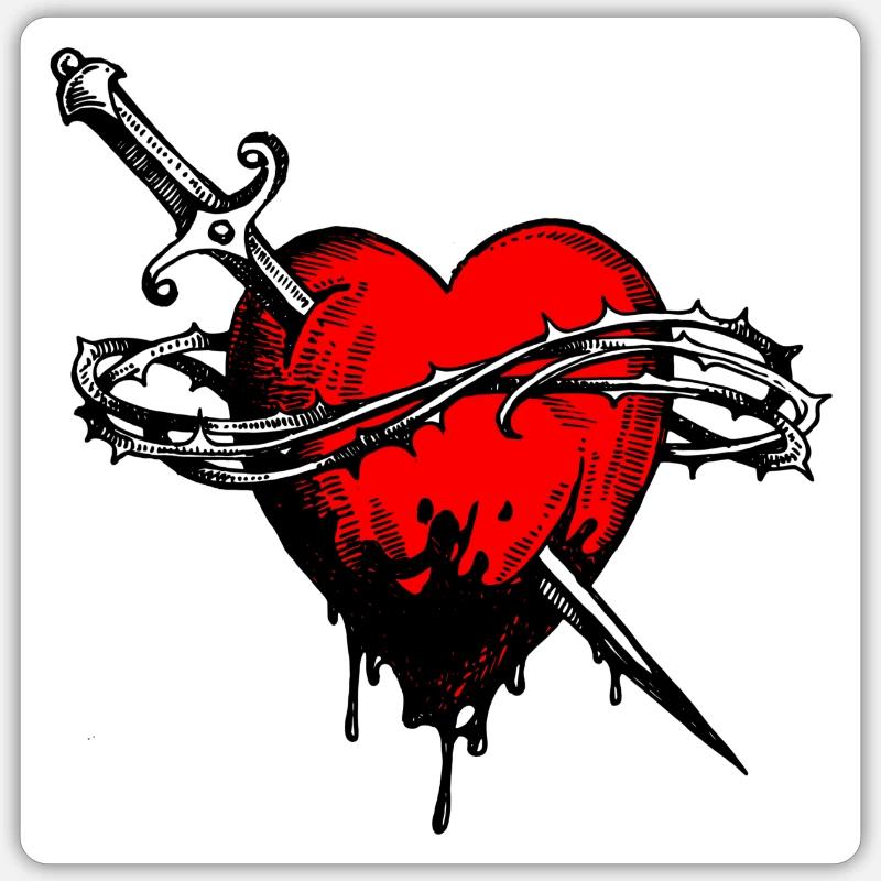 Herz - Sticker Größe S (10 x 10 cm) - Mattweiß