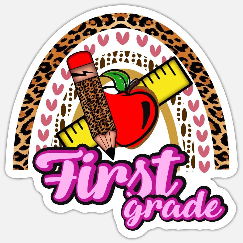First Grade Teach - Sticker size S (10 x 10 cm) - white matte