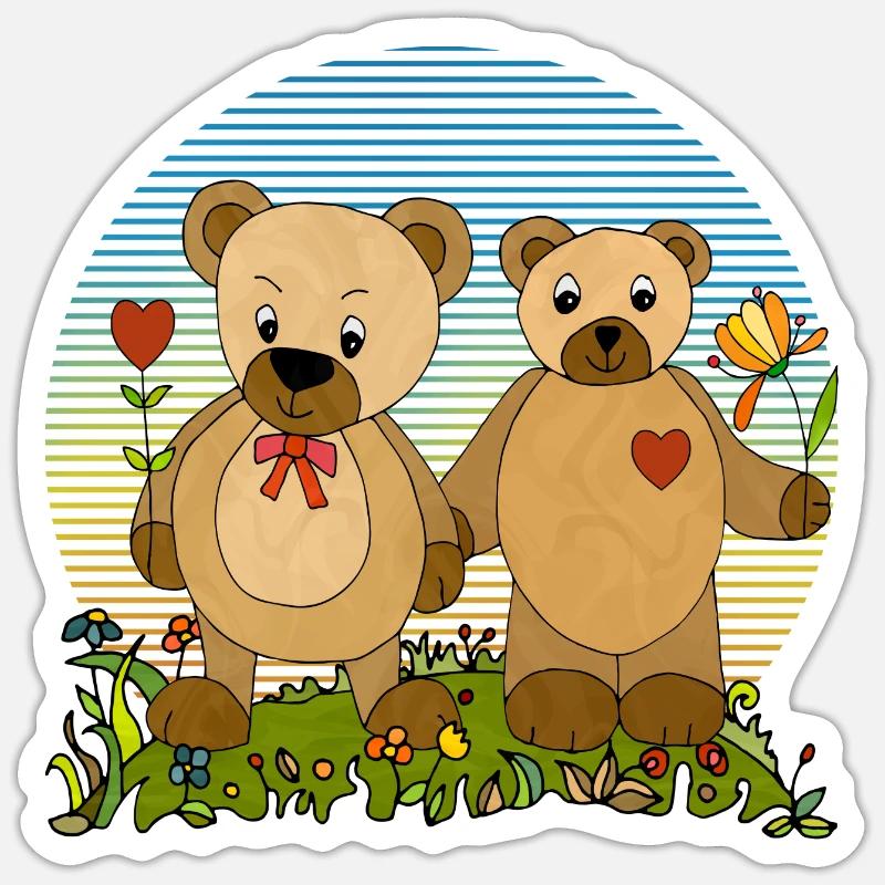 Teddy bears - Sticker size S (10 x 10 cm) - white matte