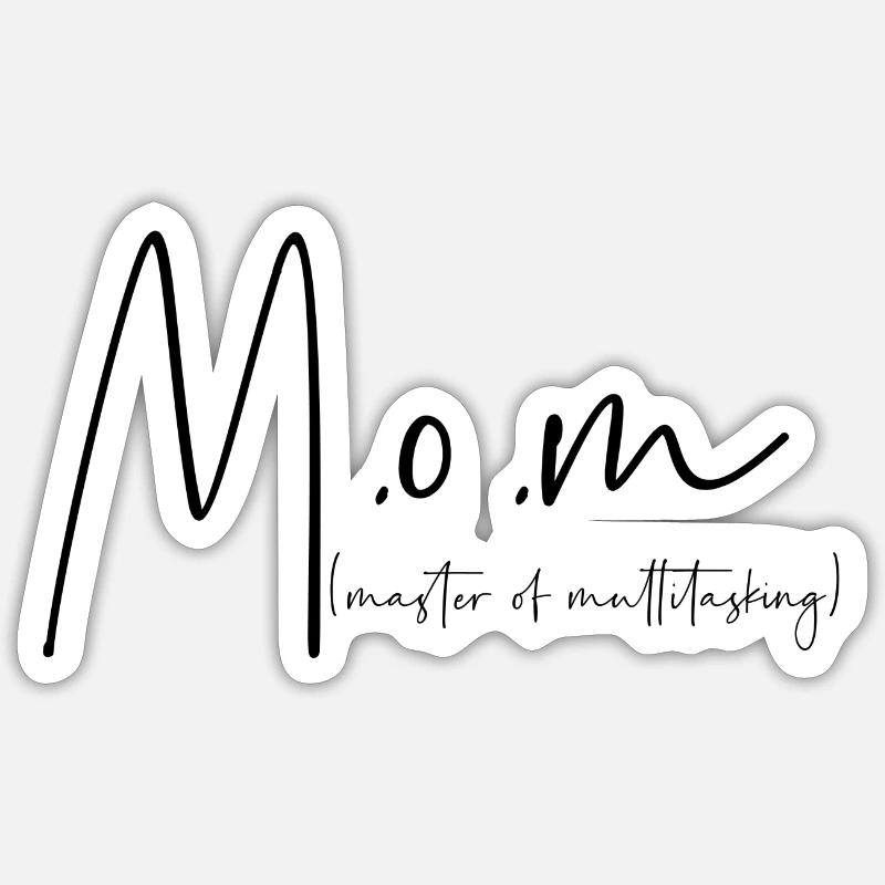 Maman maître du multitâche - Sticker taille S (10 x 10 cm) - blanc mat