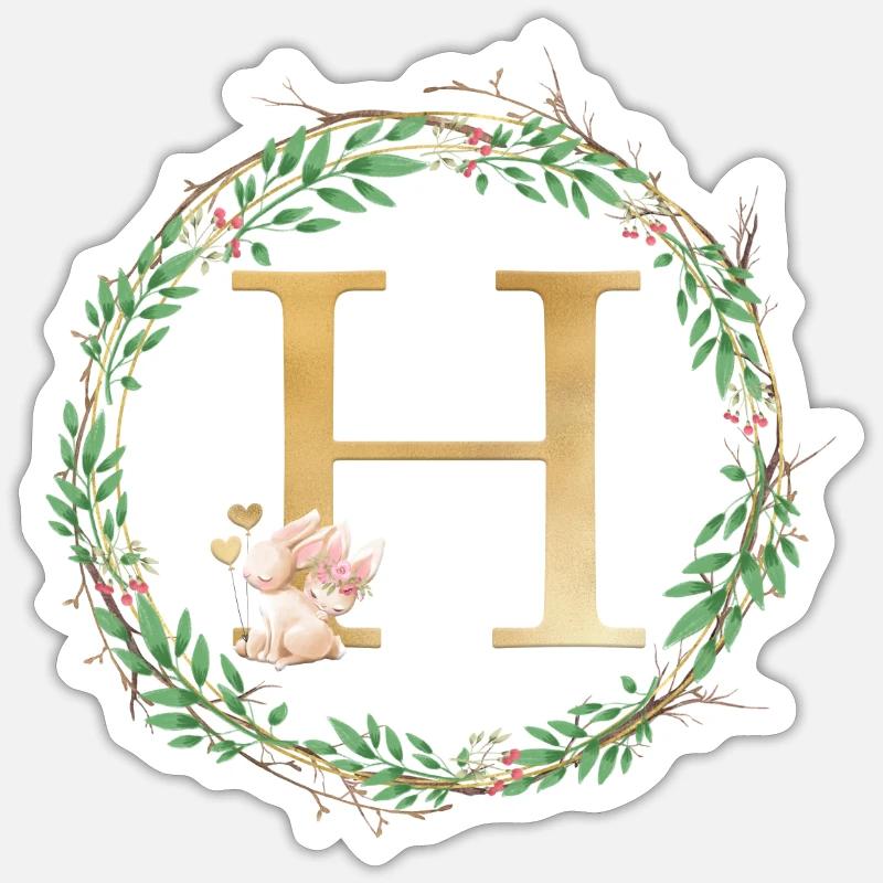 Customizable Monogram H Sticker size S (10 x 10 cm)