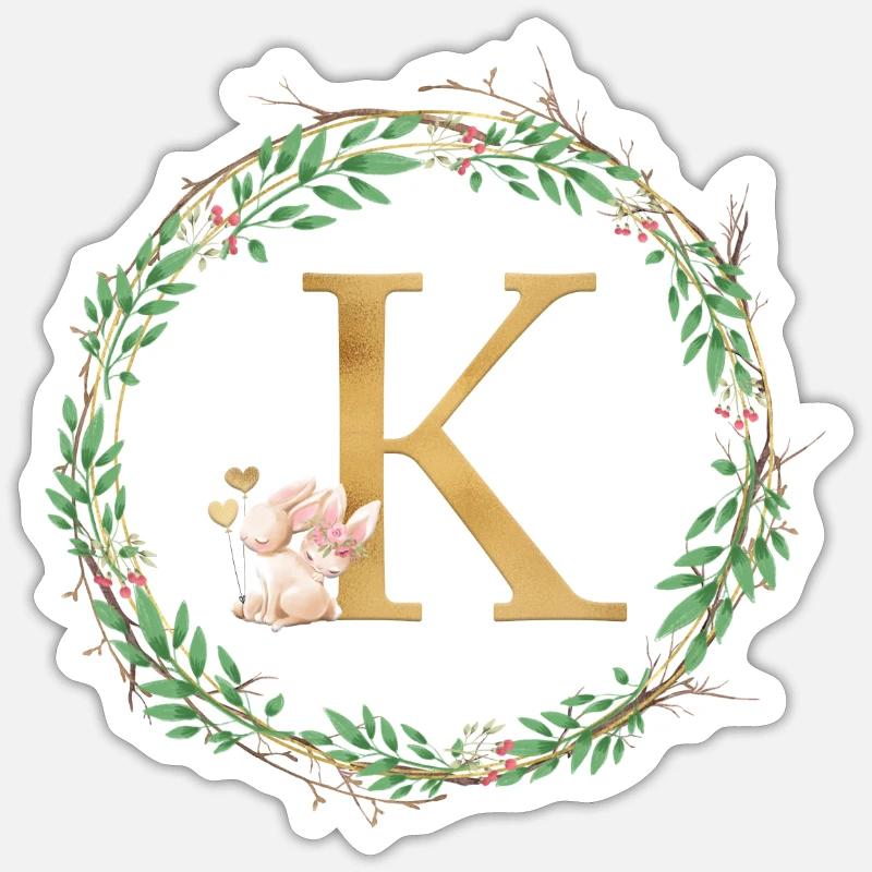 Customizable Monogram K Sticker size S (10 x 10 cm)