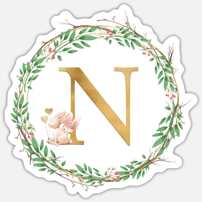 Customizable Monogram N Sticker size S (10 x 10 cm)