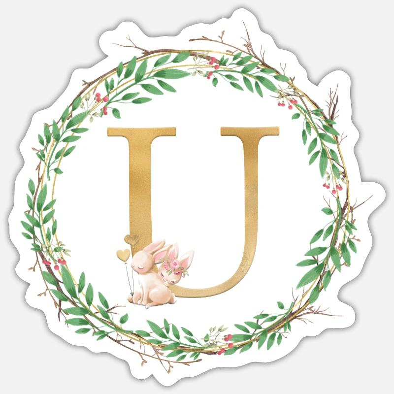 Customizable Monogram U Sticker size S (10 x 10 cm)